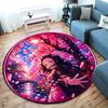Classic Japanese-style cartoon Demon Slayer round rug, home soft decorative anti-slip yoga mat and chair mat, outdoor floor mat carpet K1