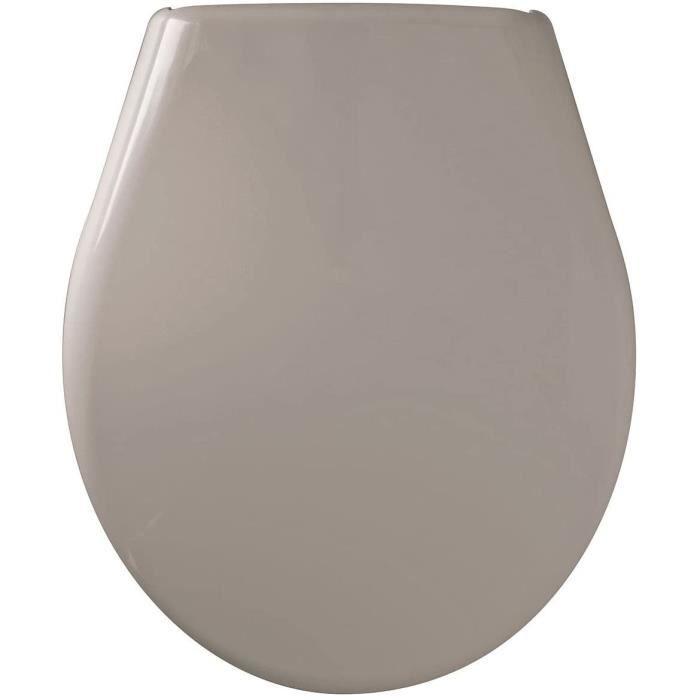 Abattant Marina Taupe - Polypropylène - Gelco - Déclipsable - Entraxe de fixation universelle