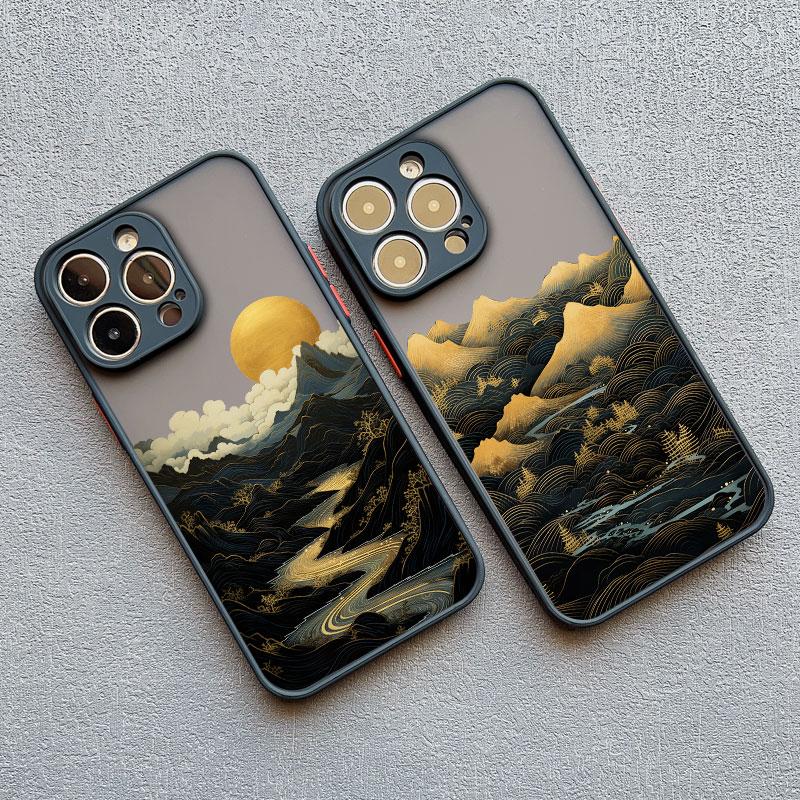 INS Горный речной пейзаж Закат Чехол для телефона Для iPhone 11 12 13 14 15 16 Pro Max Plus Mini XR X XS 7 8 Plus Ударопрочный чехол