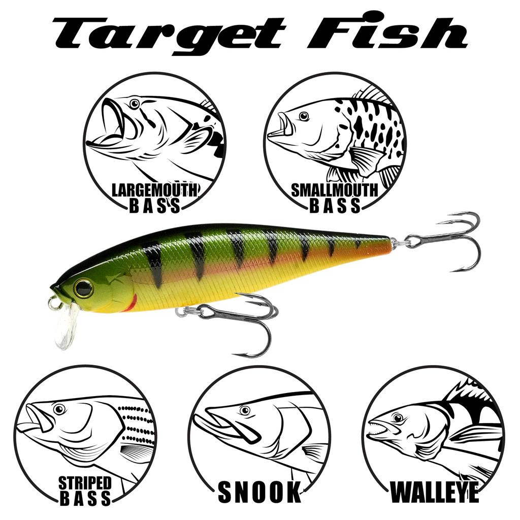 LUCKY CRAFT Pointer 100SSR Игра Колебание Пресноводная Озеро Окунь Рыболовная Приманка Синий График Джеркбейт, Бок о бок (128 Тигр)