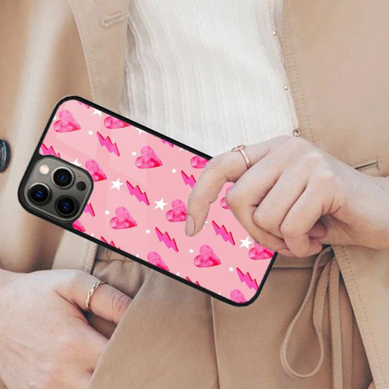 Преппи звезды молния розовый Магнитный чехол для телефона ДЛЯ APPLE iPhone 17 Air 16 14 13 12 Pro Max 15 Plus Беспроводная крышка MagSafe