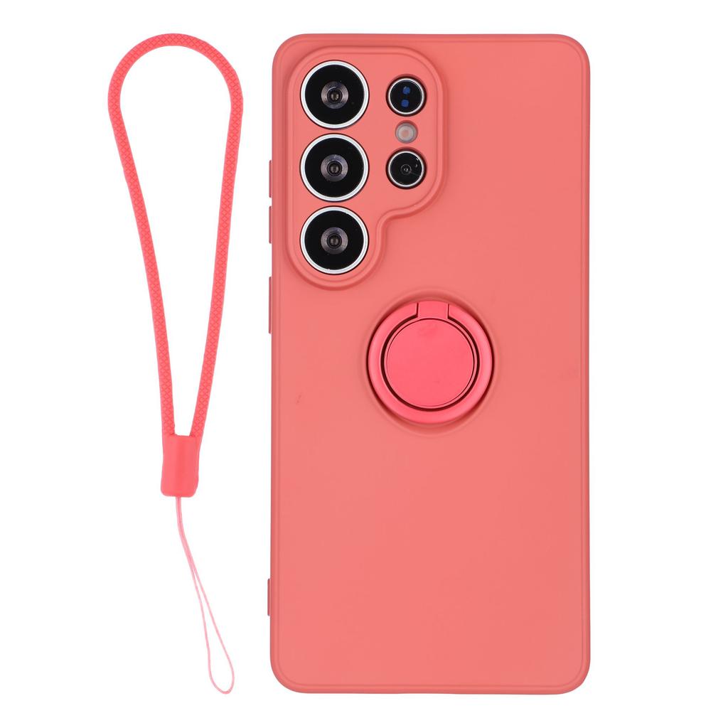 For Samsung Galaxy S26 Ultra Silicone Case with Strap Ring Kickstand Phone Cover