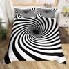 3D Visual Abstract Bedding Set Optical Illusion Duvet Cover Rainbow Striped Down Duvet Cover King Queen Single and Double Size Teen Gift