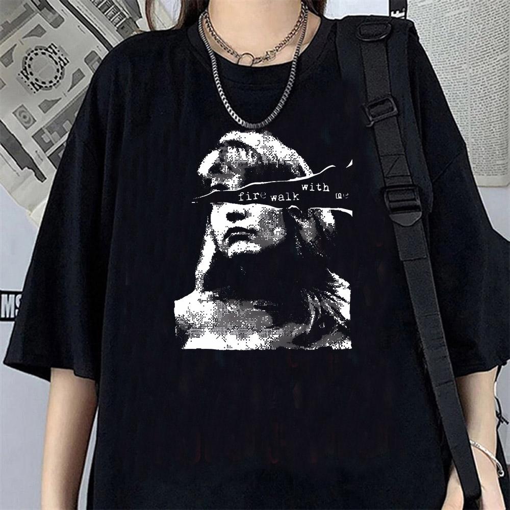 Twin Peaks T Shirt Women Casual Cartoon Graphic Tees Kawaii Hip Hop Grunge Casual Short Sleeve Tshirt Summer Streetwear
