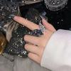 Модный тренд Стереоскопическое кольцо с бабочкой, открывающееся и регулируемое, Роскошный крутой стиль, Синее белое кольцо с личностью леди
