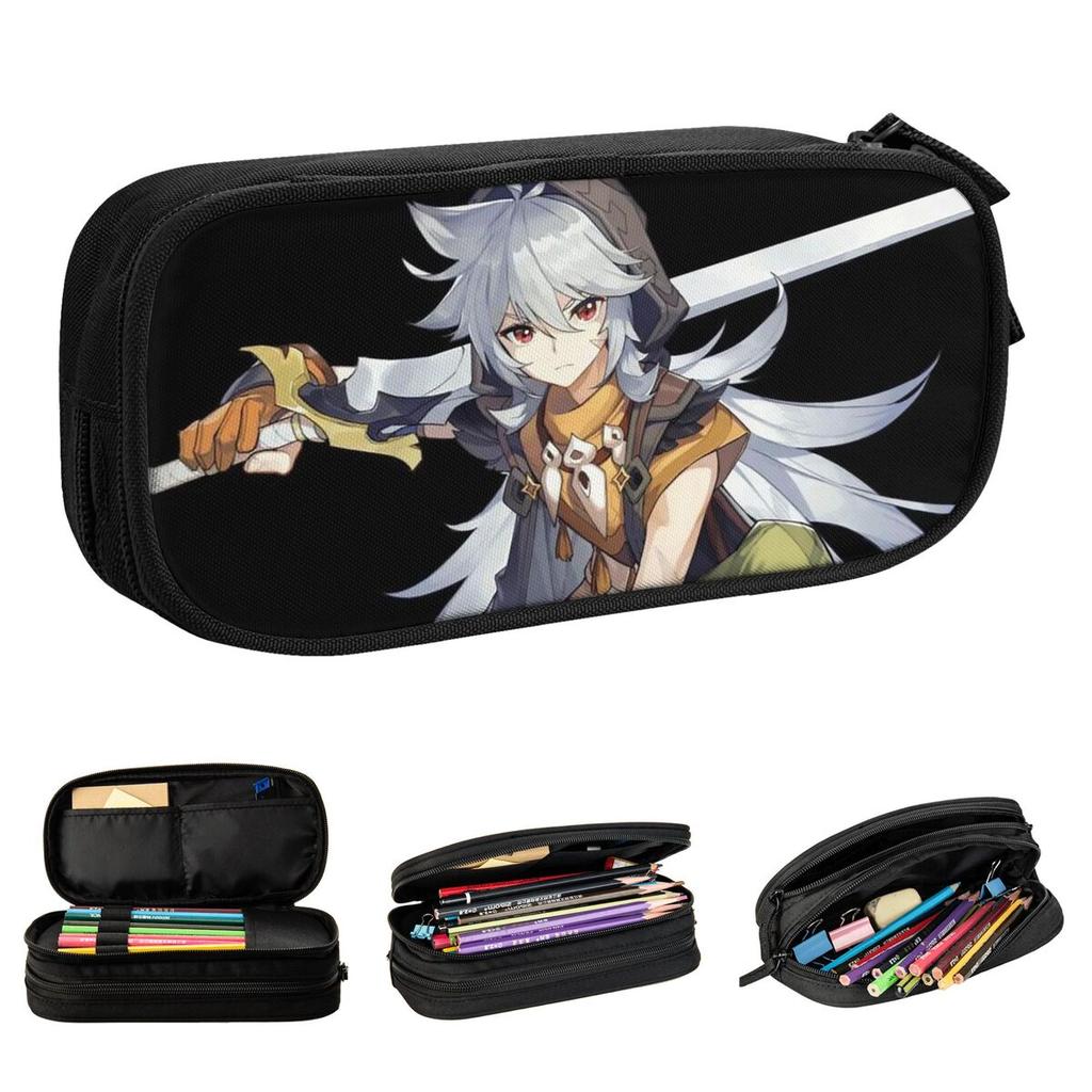 Razor Pencil Case Cute Genshin Impact Anime Pen Box Bag for Student Large Storage Students School Gifts Pencilcases