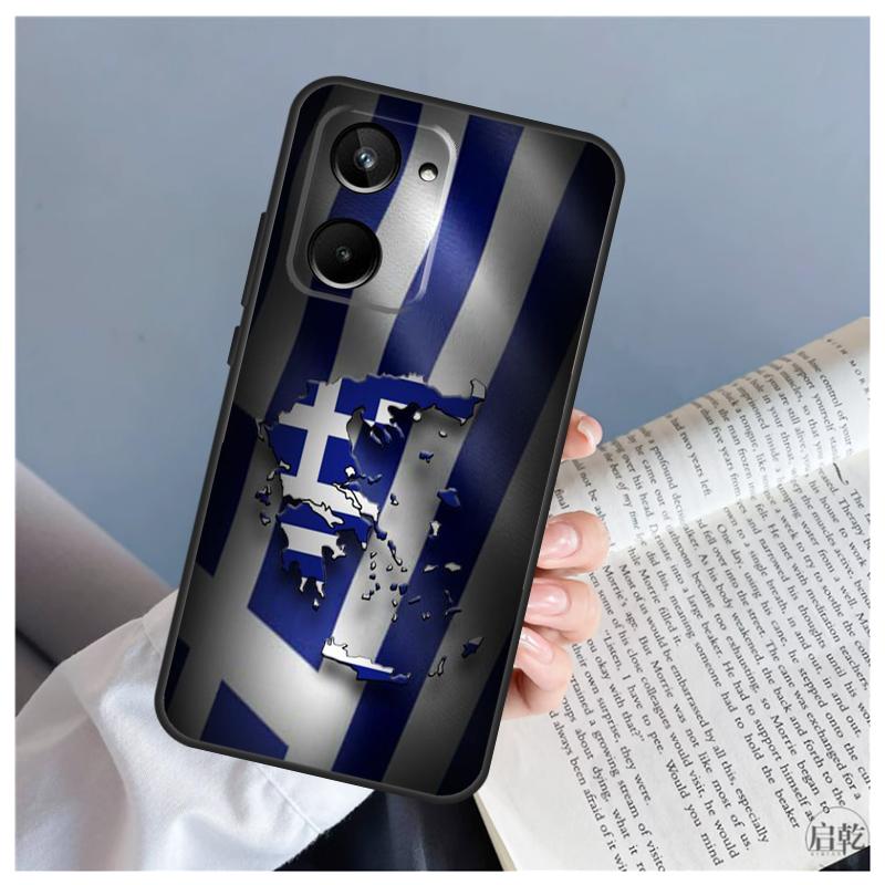 Греция Греческий флаг Для Realme C61 C63 C71 C55 C67 C51 C75 C65 C53 C35 11 12 13 14 Pro Plus GT6 GT7 15 Pro Чехол