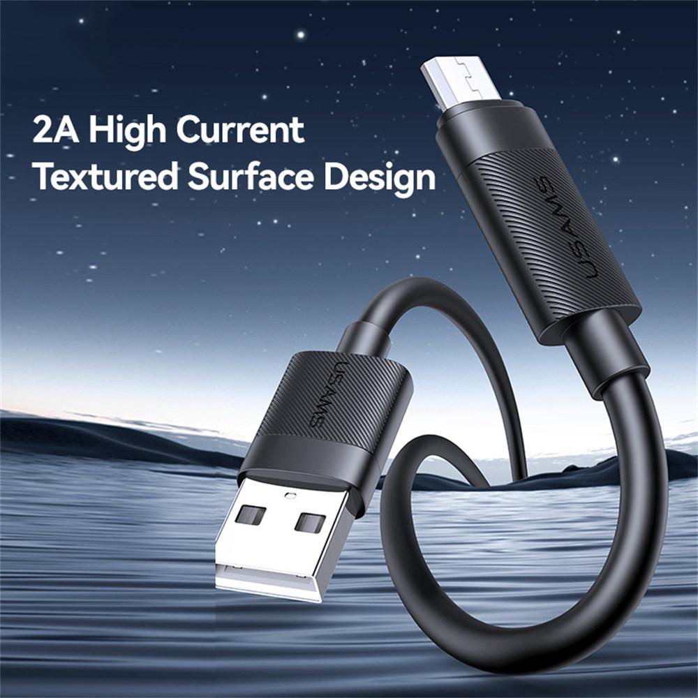 USAMS SJ779 U94 1m USB-A to Micro USB 2A 18W Fast Charging Cable Data Sync Cord for Android Phones