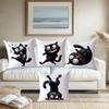 Funny Cat Design Pattern Digital Printing Pillow Cover Short Plush Suitable Living Rooms Bedrooms Sofas Throw Cushion Cover