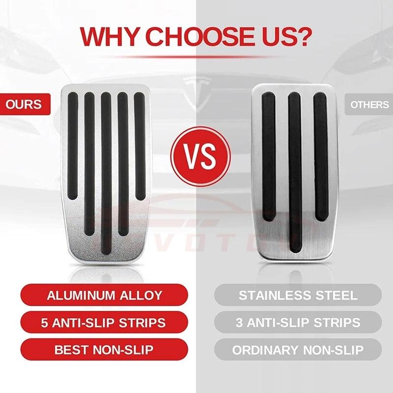 For Tesla Model 3 Y Highland 2024 2023 2022 Foot Pedals Cover Accesories Aluminum Alloy Accelerator Gas Fuel Brake Rest Pads Mat