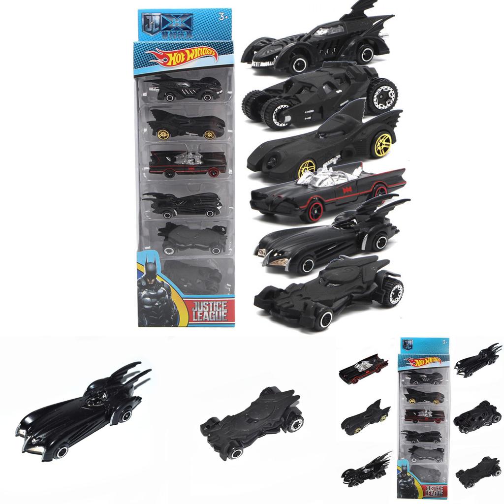 Классический набор из 6 литых машинок Hot Wheels Dc Comics Batman Batmobile для детей и взрослых