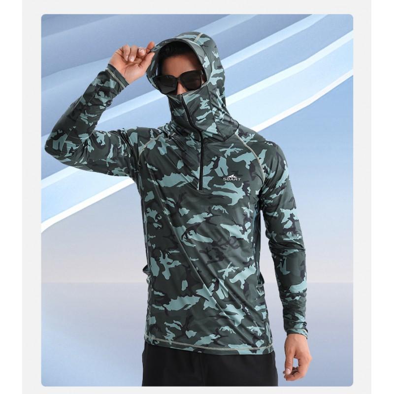 UPF 50 Quick-Dry Long Sleeve Sun Protection Shirt Fishing Hiking Cycling Running Outdoor Sports