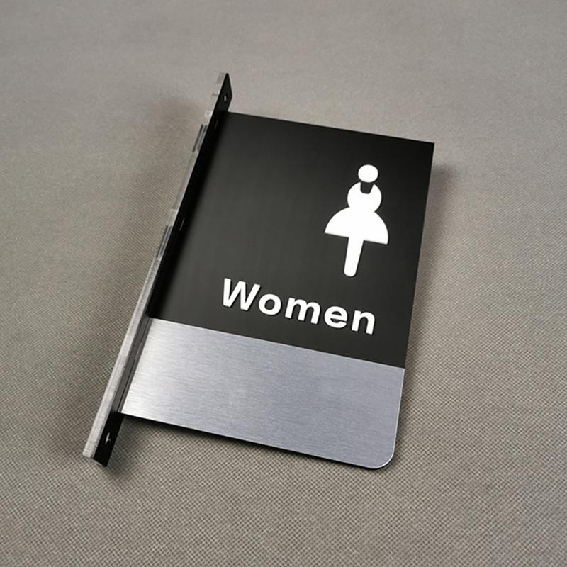 Дверной знак с двухсторонним креплением Знак-напоминание для туалета Знак с инструкциями для мужского и женского туалета Знак для туалета в отеле