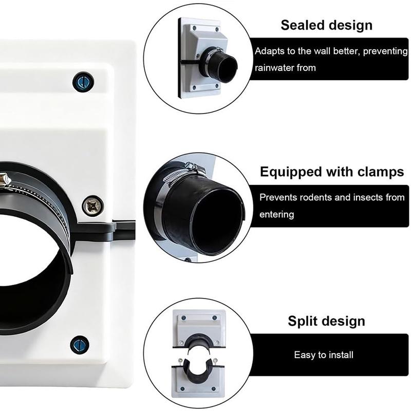 Комплект для прохода через стену и крышка для трассы Оборудование для ОВКВ Сплит-система Регулируемая гильза для трассы кондиционера для внутреннего/наружного блока, Комплект соединителей для водосточного желоба