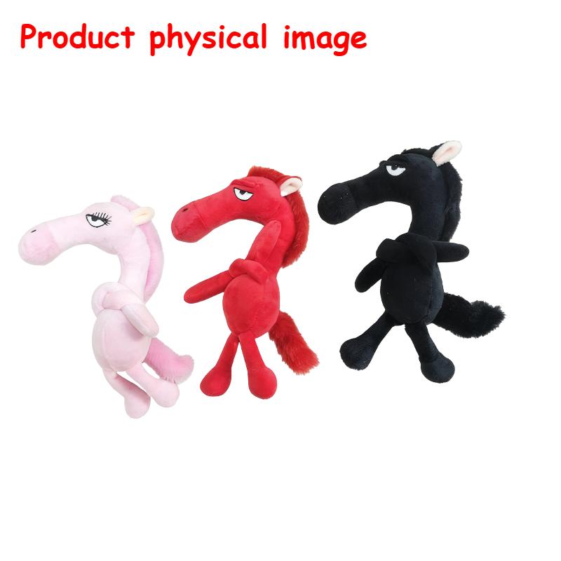 1PC Black Horse Keychain Plush Toy Backpack Pendant Decoration Year of The Horse Plush Toy New Year's Gifts for Boys and Girls