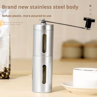 Кофемолка из нержавеющей стали с ручным приводом, регулируемая толщина, ручной шлифовальный инструмент для кофейных зерен, орехов, специй