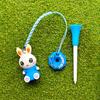 Мультяшный кролик, подвеска для гольф-ти, пластиковое кольцо для гольф-ти против потери с ремешком, держатель для ти для предотвращения потери с гольф-ти для мужчин и женщин