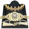 Gold Color Pink Crystal Women Waist Chain Belt Head Chain Bride Wedding Jewelry Hand Rope Belt