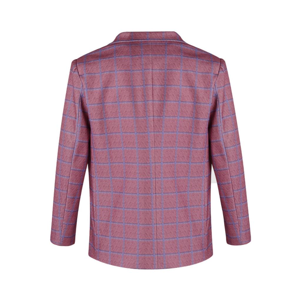 Мужской пиджак с длинными рукавами и клетчатыми лацканами, повседневный костюм, верхнее пальто