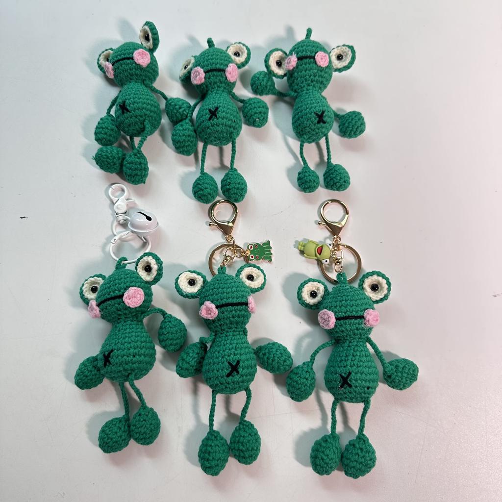 Ручная вязка из шерсти Подвеска Лягушка Мультяшные Брелоки Крючком Ключи Сумка Подвеска Ручная Вязка Кукла Милый Мультяшный Автомобиль Сумка Декор