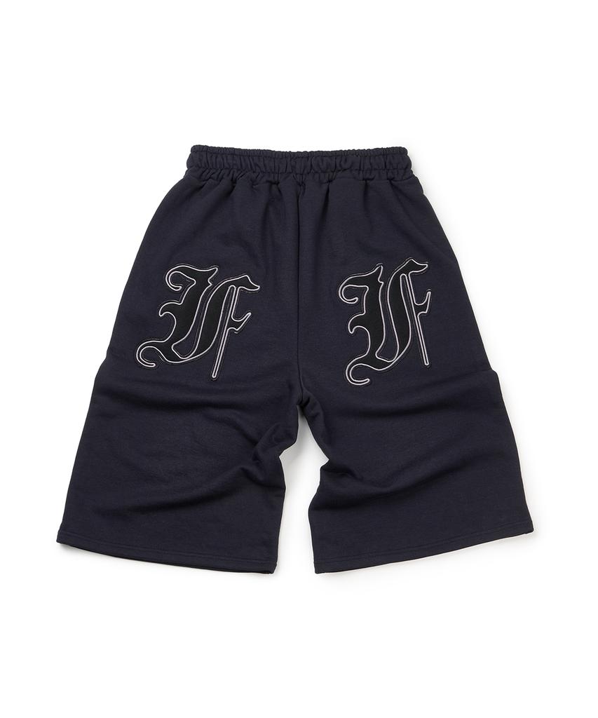 FREEMARIO Applique Logo Bermuda Sweatpants [Navy]