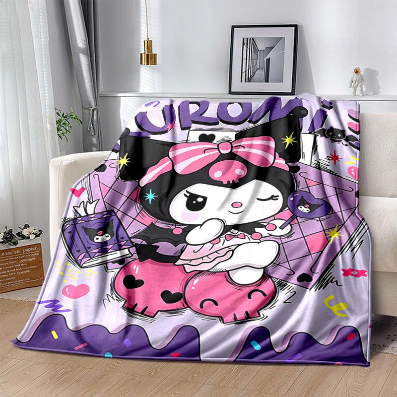 1pc Kuromi's Sweet Halloween Adventure Blanket, Seasonal Home Decorative Throw for Room, Cute Gift Idea, Living Room, Travel, Camping, Car Blankets, B