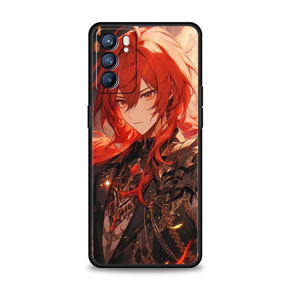 Case For Oppo Find X6 Pro X5 A54 A53 A52 A9 A15 A95 A17 A76 A74 A57 A31 Reno8 Reno7 Reno6 Pro 5G Cover Genshin Impact Zhongli