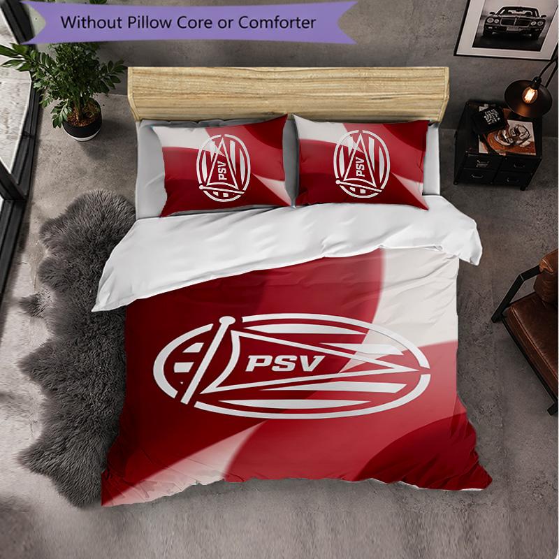 PSV Eindhoven FC Themed Bedding 3Pcs Duvet Cover Set Decorative Bed Linen For Teen Room Home Decoration