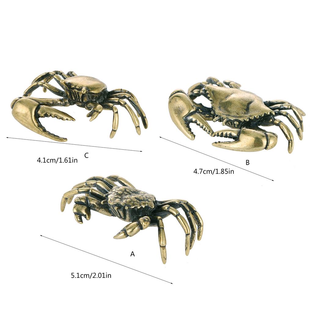 Элегантная латунная скульптура краба Реалистичная детализация Статуэтка краба для коллекционеров и любителей декора Настольный аксессуар