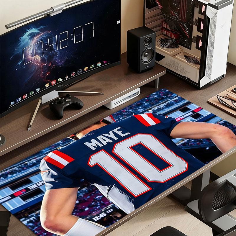 Drake Maye Mouse Pad, Large Gaming Desk Mat, Non-slip XXL Mousepad for Laptop & Tablet, Mini PC Playmat with Stitched Edges