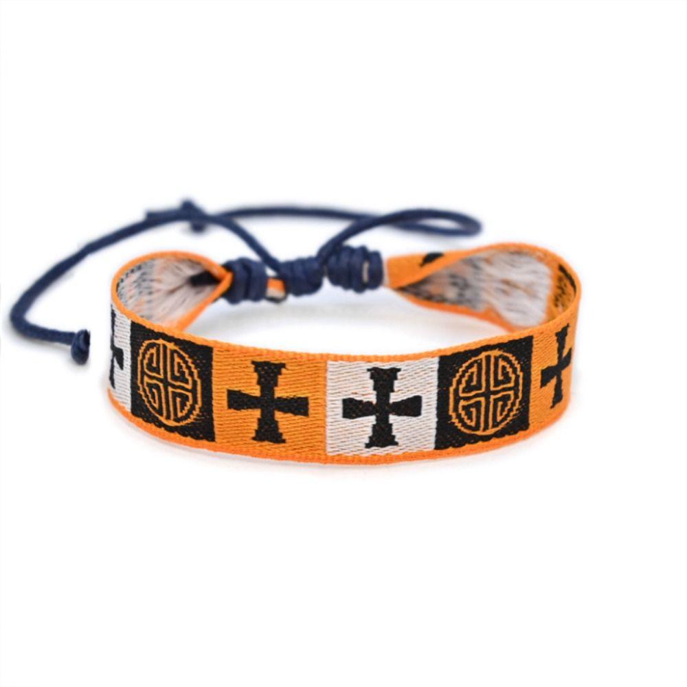 Этнический стиль Браслеты из тесьмы Многоцветные плетеные браслеты Подарки Тканевый художественный браслет Унисекс