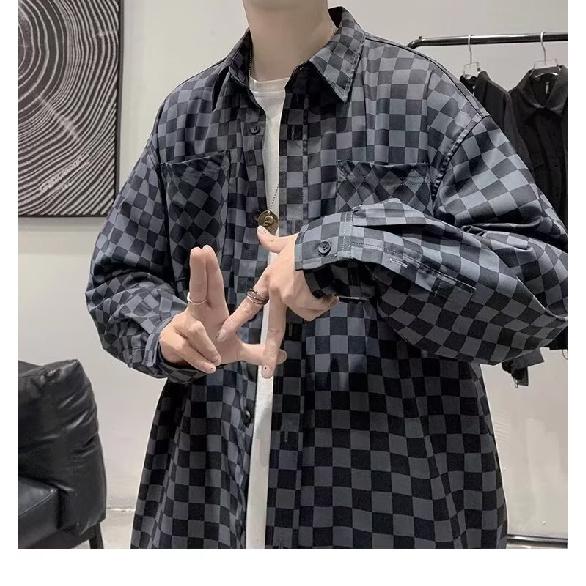 2024 Повседневная рубашка с длинным рукавом Ins Свободная рубашка Мужская летняя тенденция Универсальная повседневная куртка