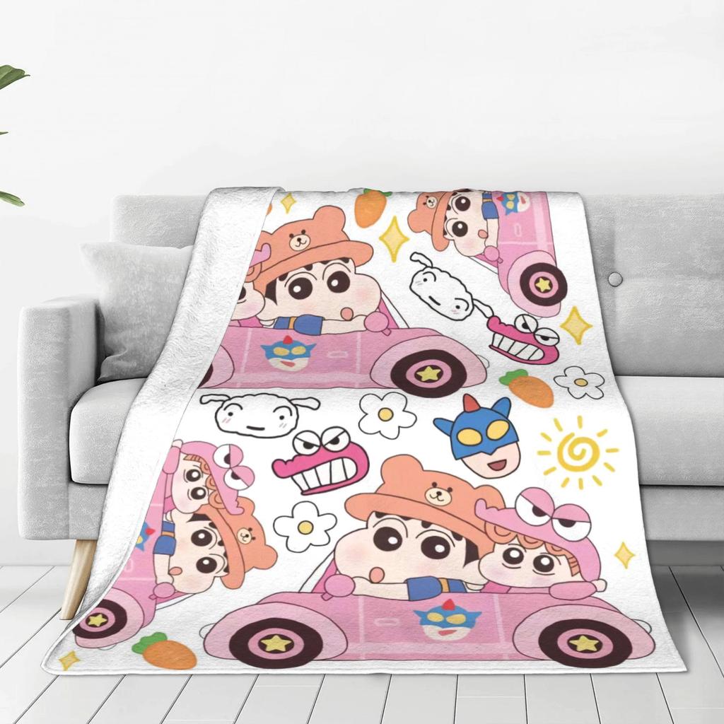 Crayons Shin-chans As Pikachu Blanket  Soft Street Trend Plush Throw Blanket For Children Bedroom Flannel Bedspread Bed Cover