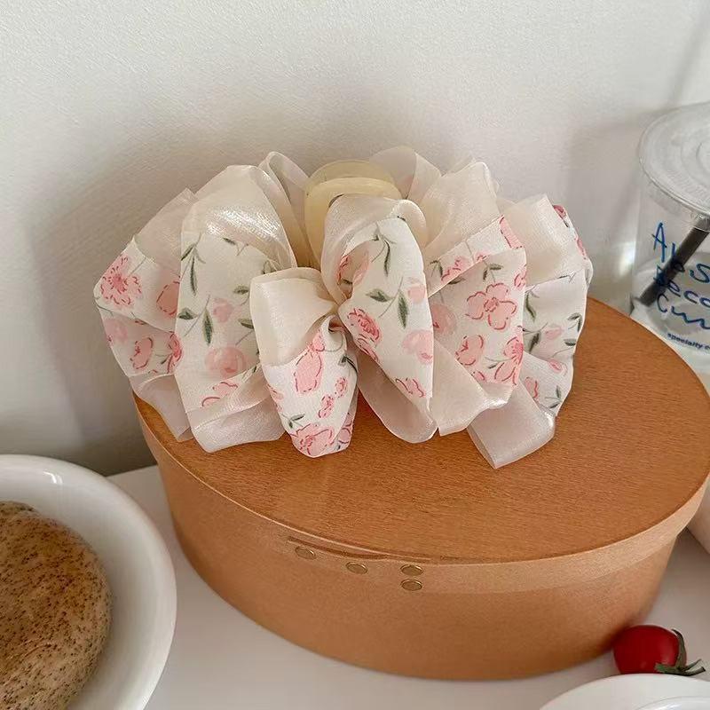 Заколка-бант для высококлассной женской прически «Облако-пузырь» – Большой аксессуар-зажим типа «акула»