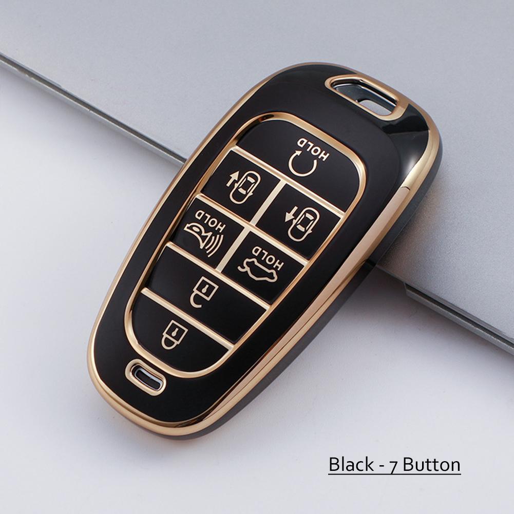 TPU Car Remote Key Case Cover Shell For Hyundai Tucson Santa Fe 2025 NEXO NX4 Atos Prime Solaris 2025 5 Button 7 Button