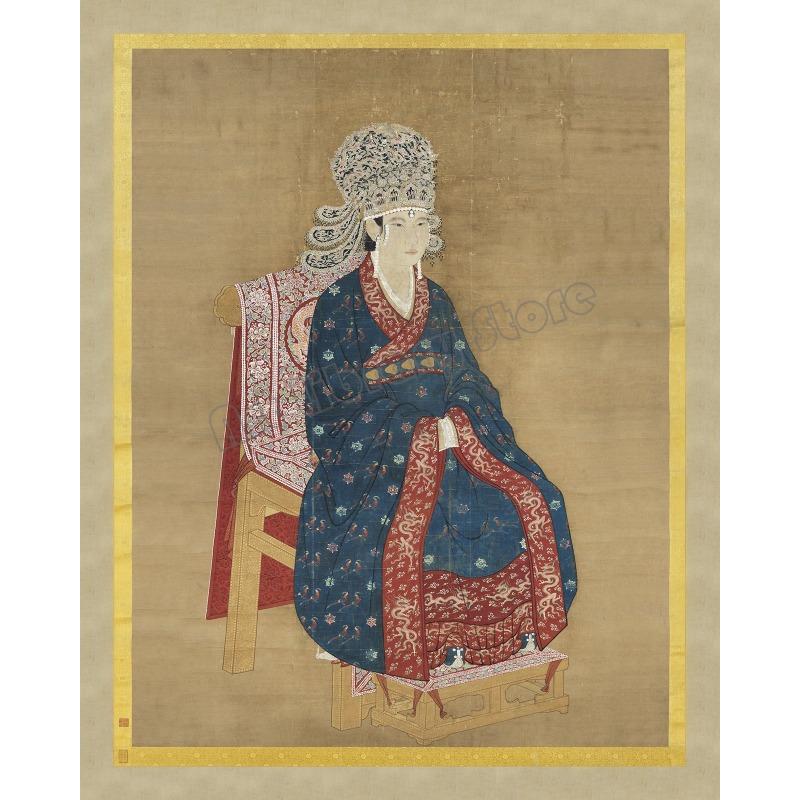 Винтажные китайские императоры в традиционных костюмах Азиатский портрет Постер Холст Живопись Настенное искусство Картинки Домашний декор интерьера Подарок