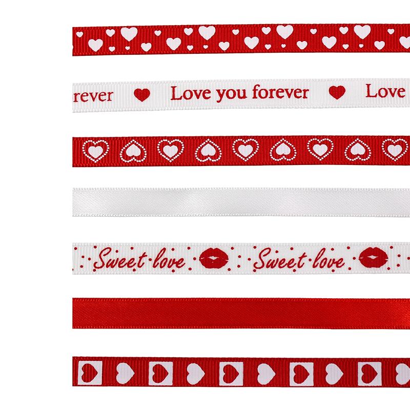 9 мм для выпечки торта жаккардовый принт любовь DIY принадлежности для украшения букета ко Дню святого Валентина 5 ярдов подарочная упаковка полиэстеровая лента