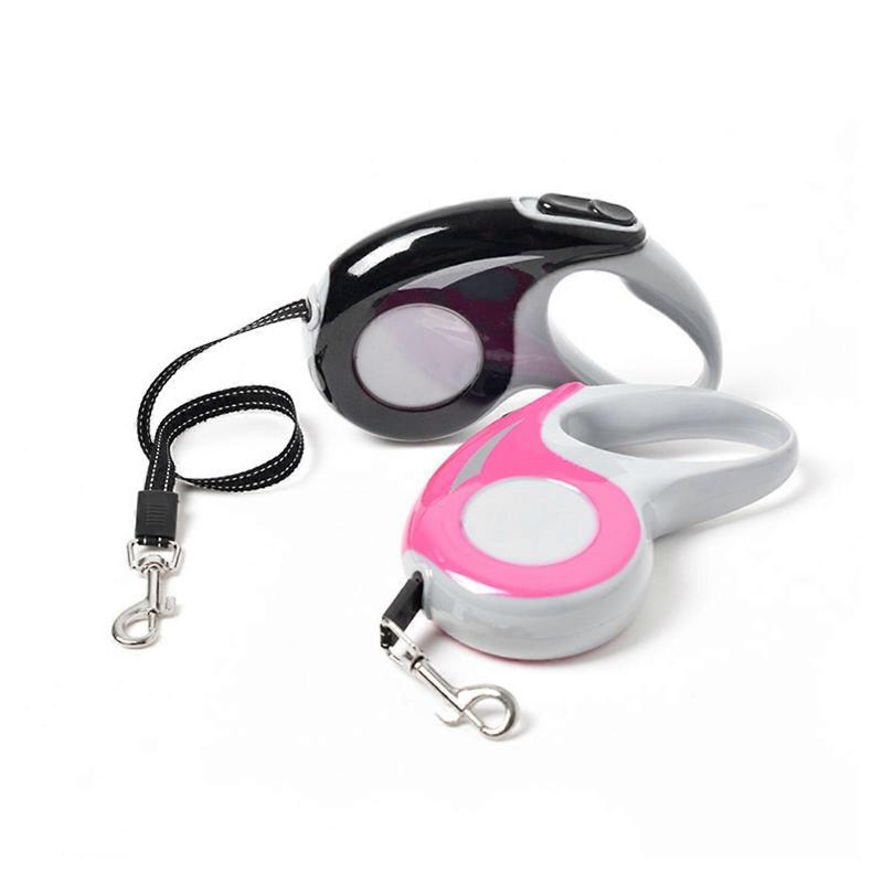 3/5M Retractable Dog Leash Color Matching Kitten Auto Traction Rope Nylon Walking Leash for Small Dog Cats Pet Leads  5 meters Rose Red
