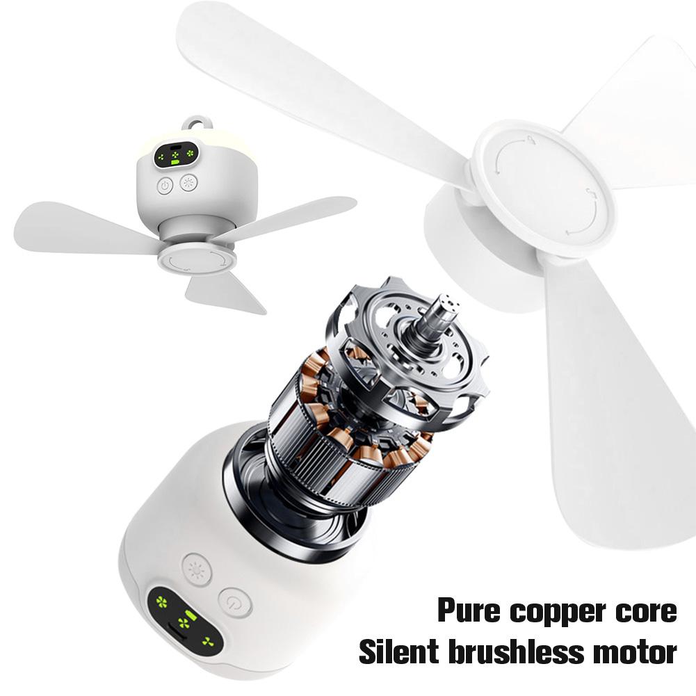 Portable Wireless Ceiling Fan Light 8000mAh Rechargeable Camping Fan with Remote Control Tent Fan for Outdoor Dorm Office Cooler