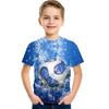 Летняя забавная детская рубашка с короткими рукавами, детские футболки с 3D рисунком, повседневная одежда с мячами, футболка для мальчиков и девочек