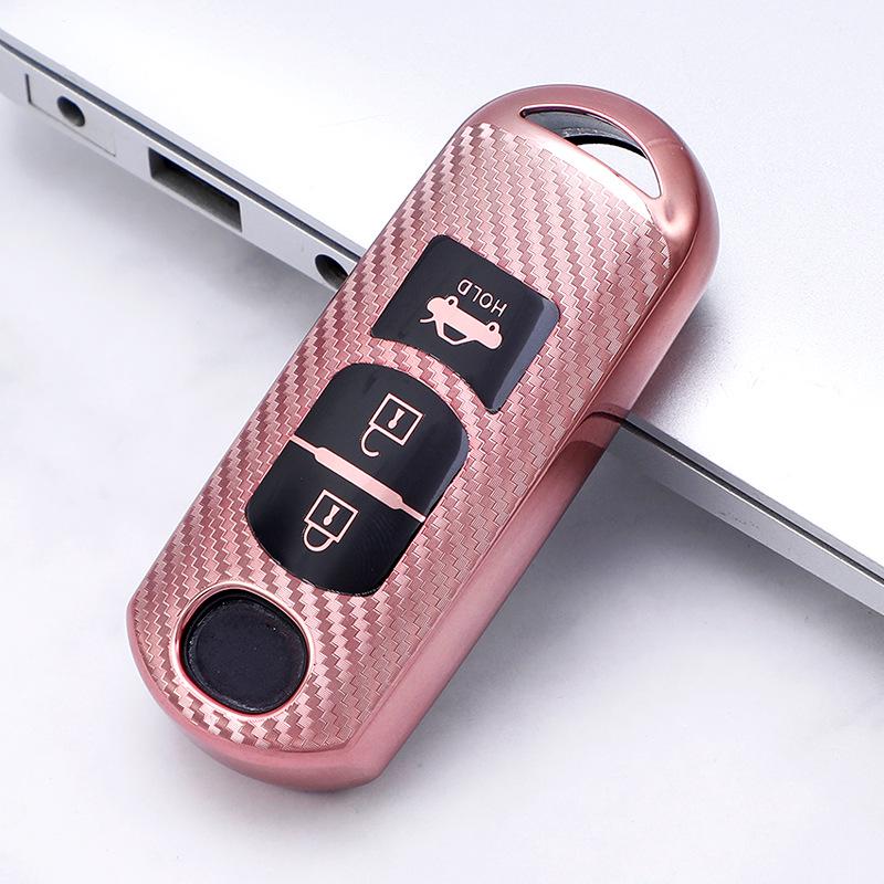 Кейс для автомобильного ключа из углеродного волокна для Mazda Axela Atenza CX4 CX-5