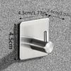 4pcs Self-Adhesive Towel Hooks 304 Stainless Steel Stick-On Wall Hooks For Home Coat Robe Bathroom Organization Accessories