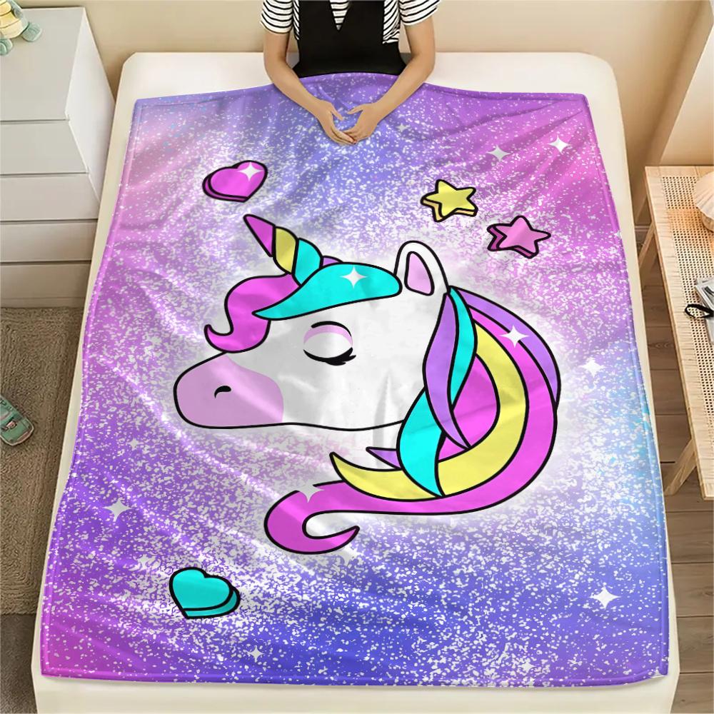 1Pc Uni-horse Print Flannel Blanket, High quality Comfortable for All Seasons, Home Decor, Warmth and Comfort, Perfect for Christmas Gifts