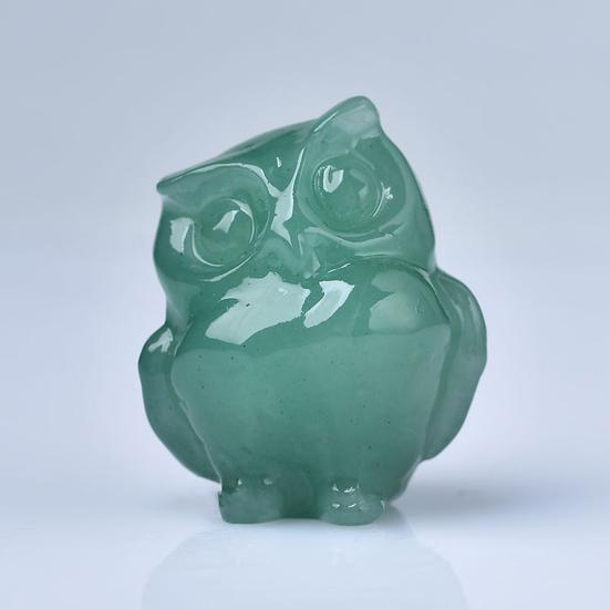 Скульптура совы, реалистично выглядящая, прекрасный искусственный кристалл, ручная работа, полированная статуя совы, статуя животного, украшение для рабочего стола