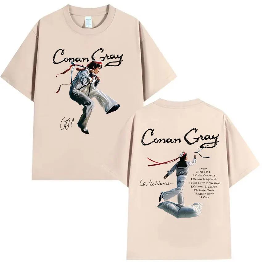 Мужская футболка Conan Gray Wishbone World Tour Винтажная Высококачественная Модная футболка Мужская Хлопковая футболка с коротким рукавом