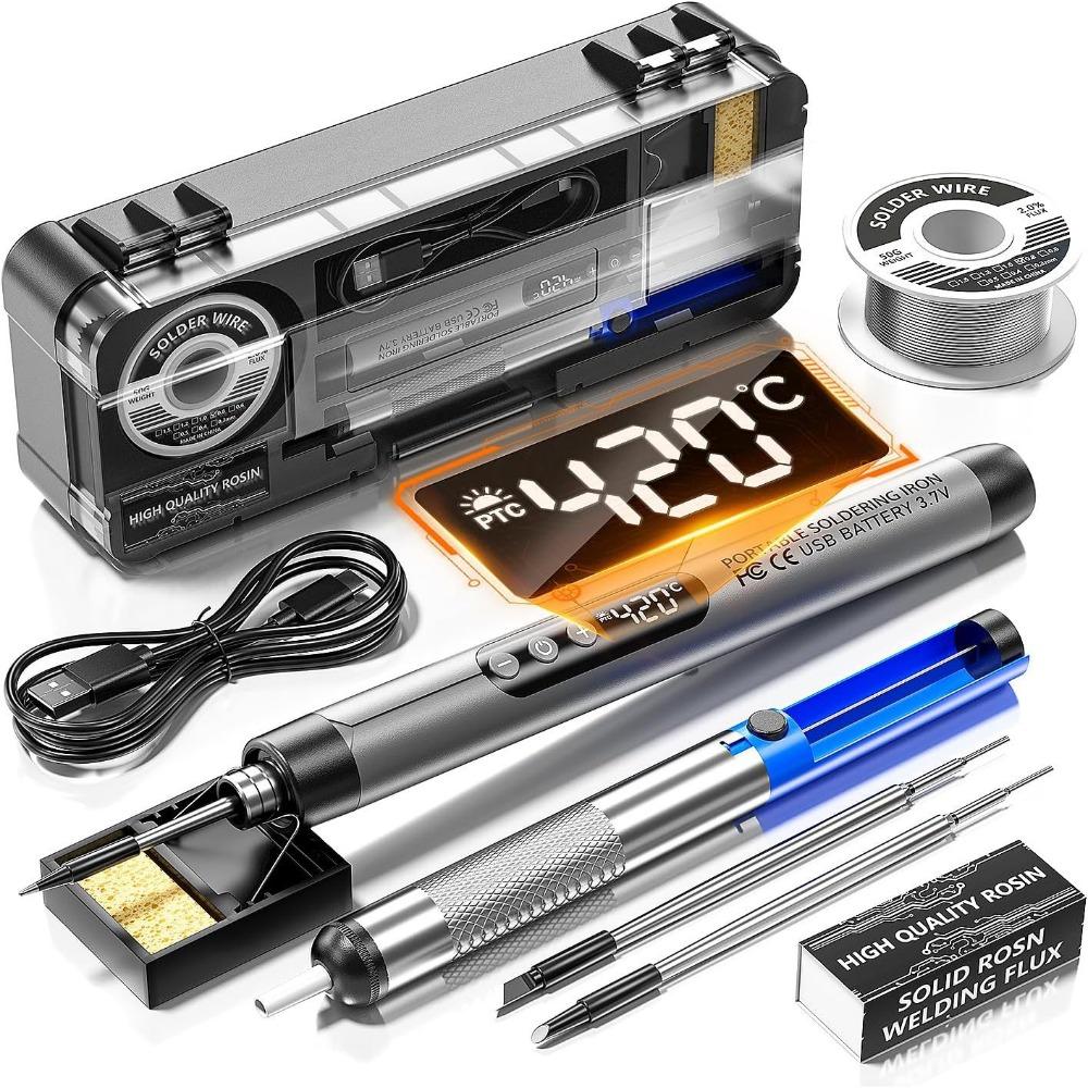 Adjustable Temperature USB Soldering Iron Set Cordless Soldering Pen Set DIY Repair