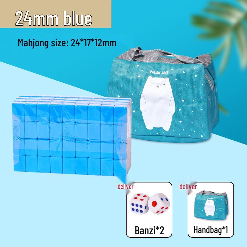 Компактный набор для маджонга: Массивные резные плитки с воробьями, размеры 24 мм и 30 мм, идеально подходят для путешествий и использования в общежитиях