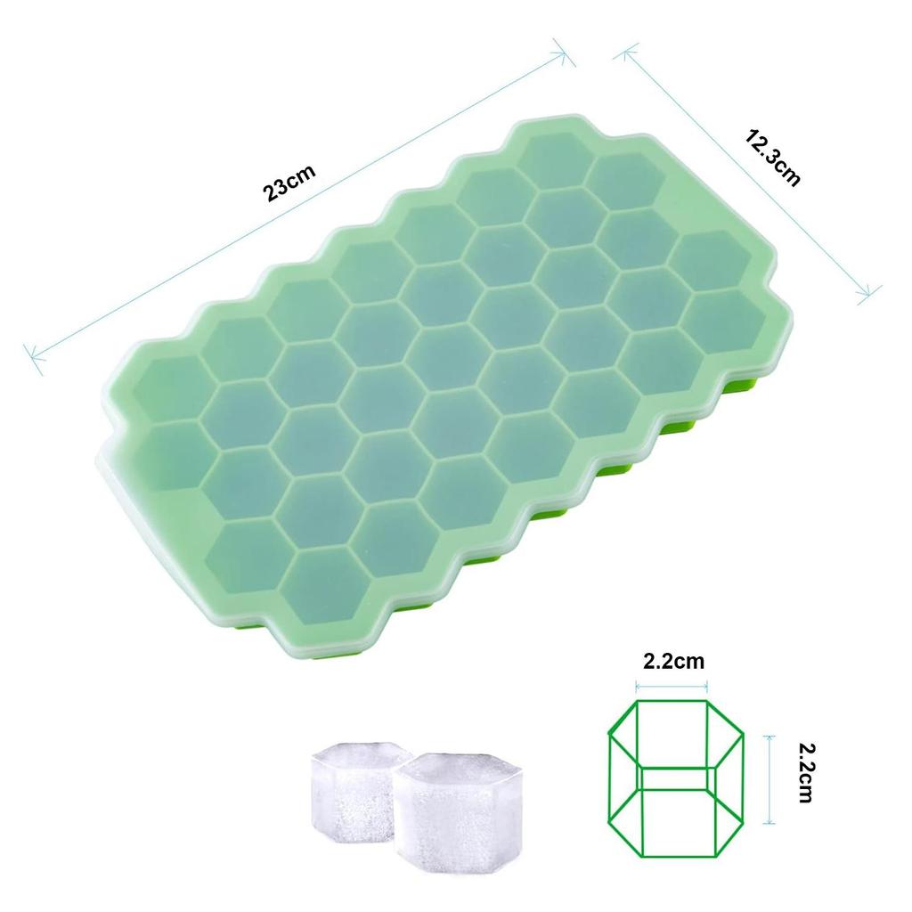 Ice Cube Mold Honeycomb Silicone Ice Cube Maker Ice Tray Mould Reusable Food Grade Ice Maker with Lids for Summer Juice Wine