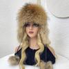 Горячая Распродажа 100% Натуральный Мех Лисы Шапка Женская Шапка Толстая Меховая Шапка Зимняя Теплая Шапка Женская Мода Для Женщин Шапка С Наушниками Шапка