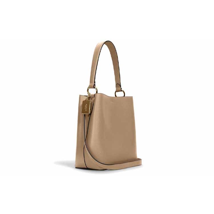 Coach Town 26 Solid Color Leather Bucket Tote Shopping Bag Handheld Shoulder Crossbody Bag Large Women tote Brown 91122-IMRF6